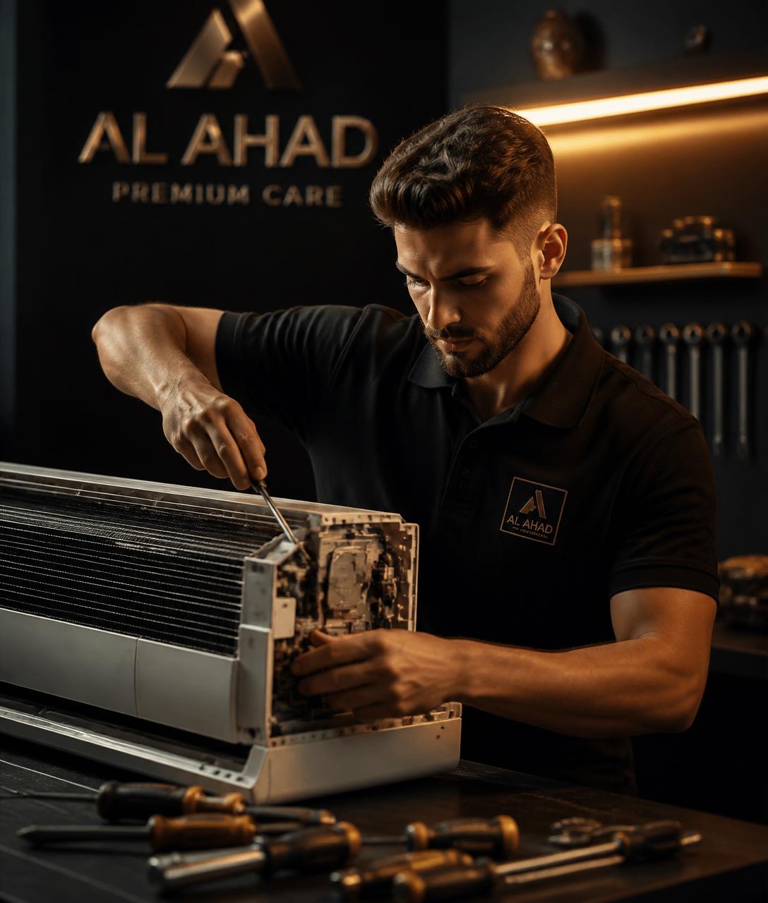 Al Ahad technician servicing an appliance